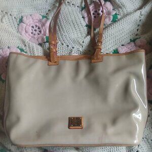 TLC -- Dooney & Bourke light brown patent leather shoulder bag